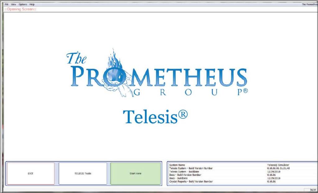 A computer screen with the prometheus group logo on it.